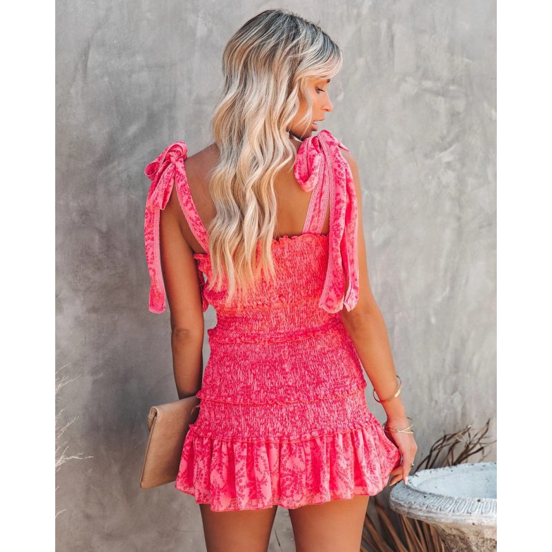 Corset Spaghetti Strap Lotus Leaf Summer Dress - Image 4
