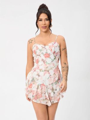 Summer Floral Dress Adjustable Spaghetti Straps