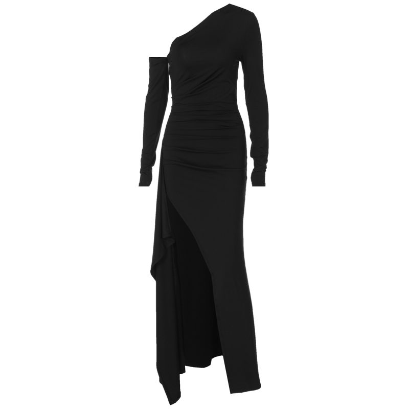Flattering Off-Shoulder Asymmetric Waist Dress - Image 4