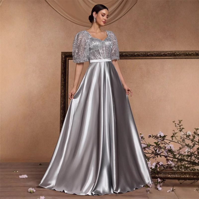 Women’s Sequin U-Neck Corset Cocktail Dress - Image 4