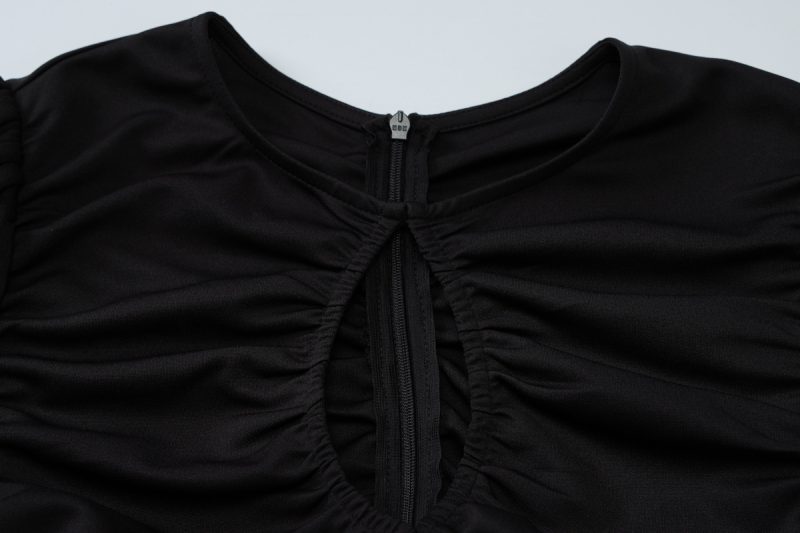 Elegant Short Sleeve Slimming Pleated Waist Maxi Dress - Image 4