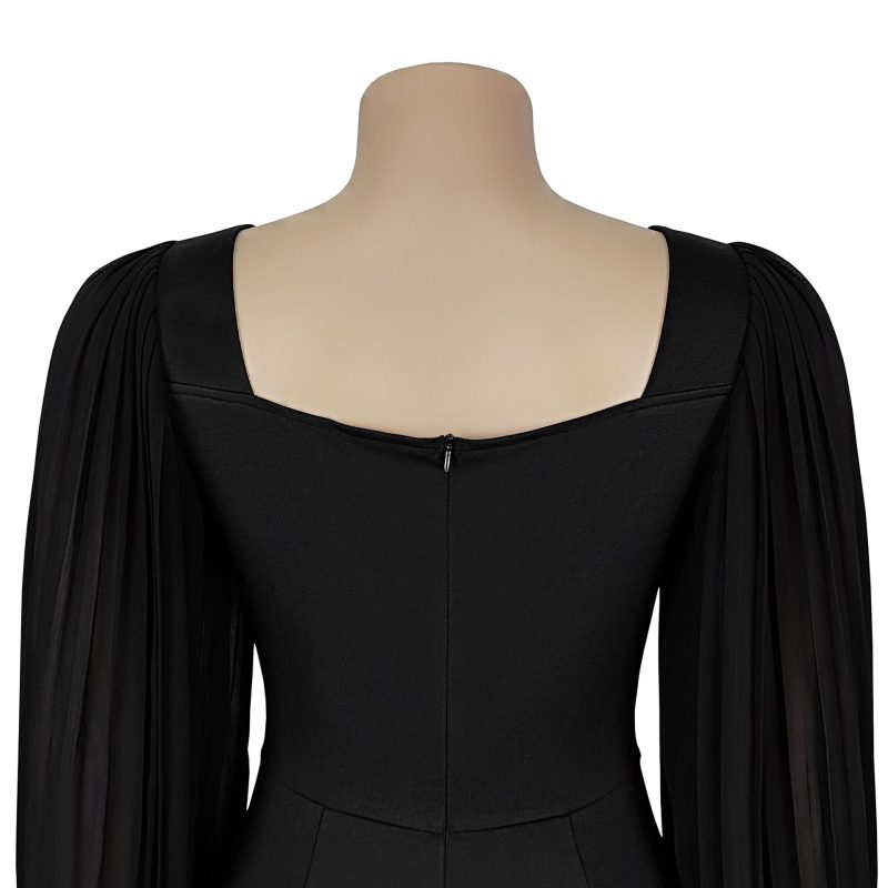 Waist Controlled Long Sleeve Fishtail Dress with Beading - Image 3
