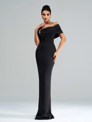 Women’s Sleeveless Off-Shoulder Fishtail Evening Dress