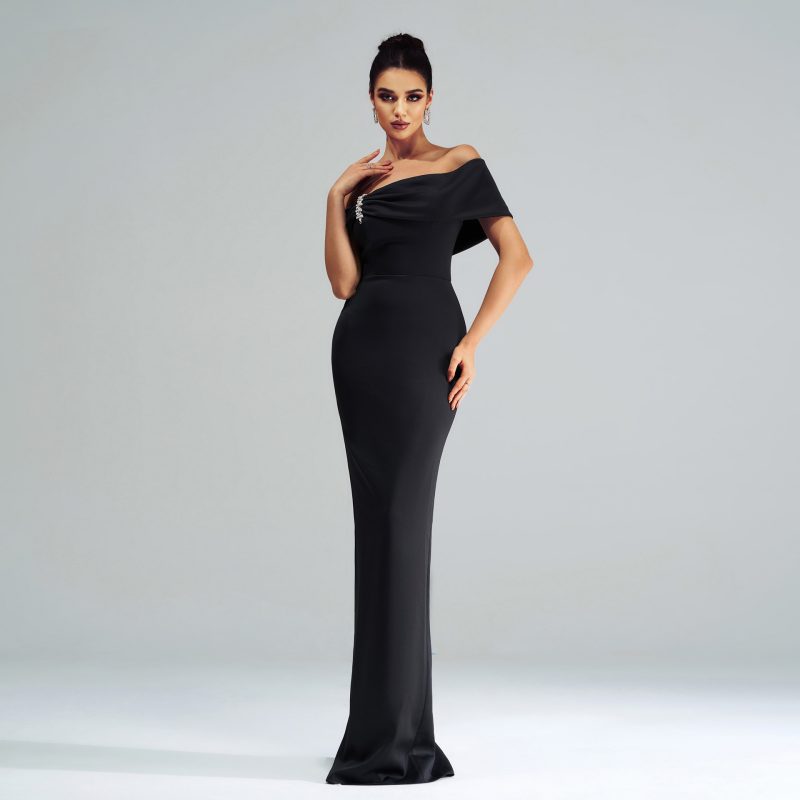 Women’s Sleeveless Off-Shoulder Fishtail Evening Dress
