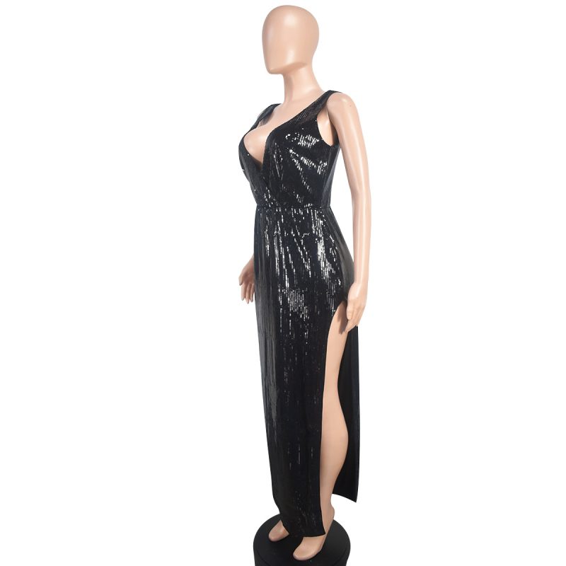 Glamorous Sexy Strap Backless Sequin Party Dress - Image 3