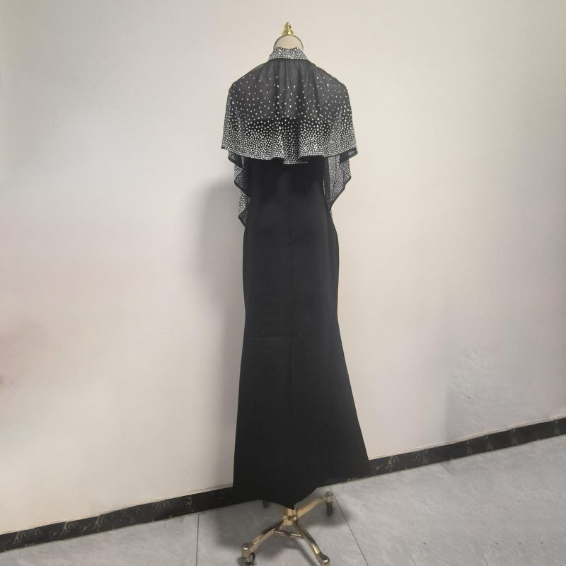 Elegant Summer Gala Sheath Dress with Cape - Image 3