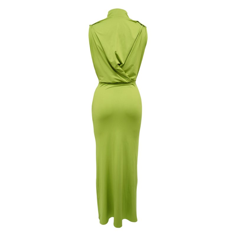 Solid Color Sleeveless Side Split Women’s Dress - Image 2