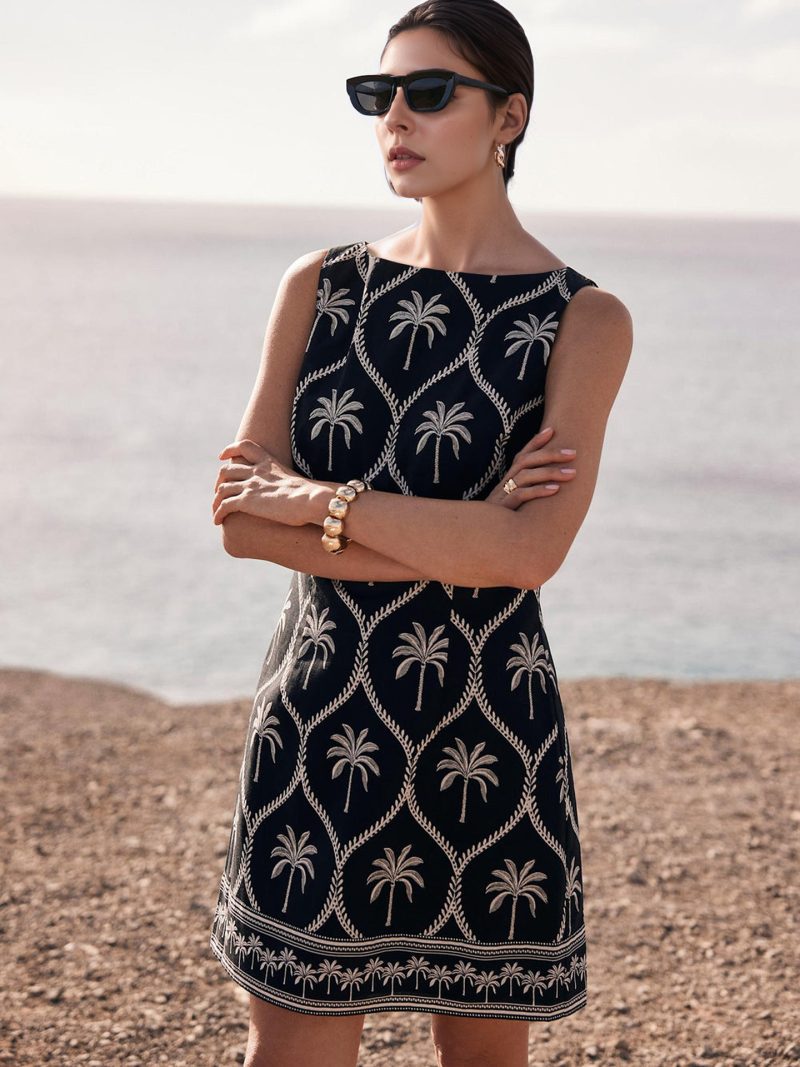 Women’s Romantic White Floral Embroidered Dress - Image 3