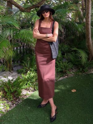 Simple Square Collar Cotton Linen Summer Maxi Dress
