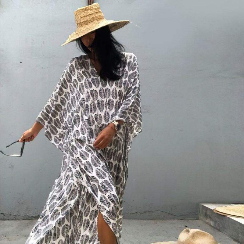 Vacation Robe Cover-Up with V-Neck Design - Image 3