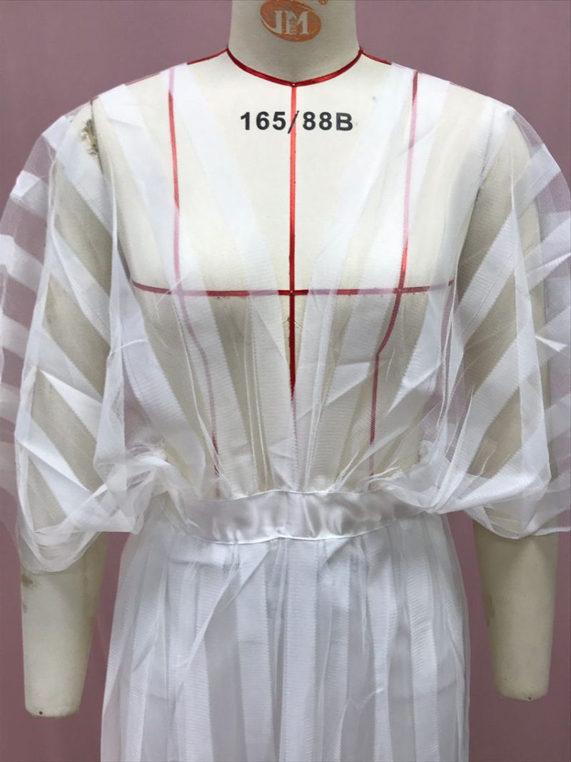 Women’s White V-Neck Dress with Shawl Sleeves - Image 4