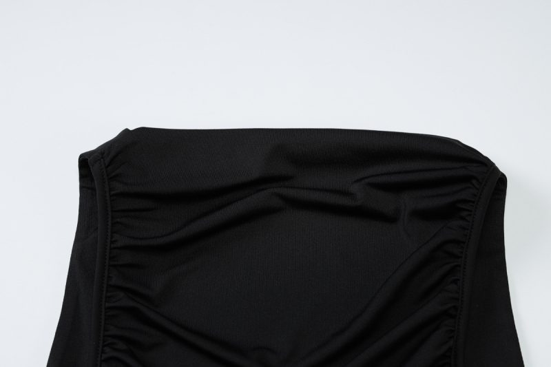Summer Solid Color Round Neck Backless Dress - Image 4