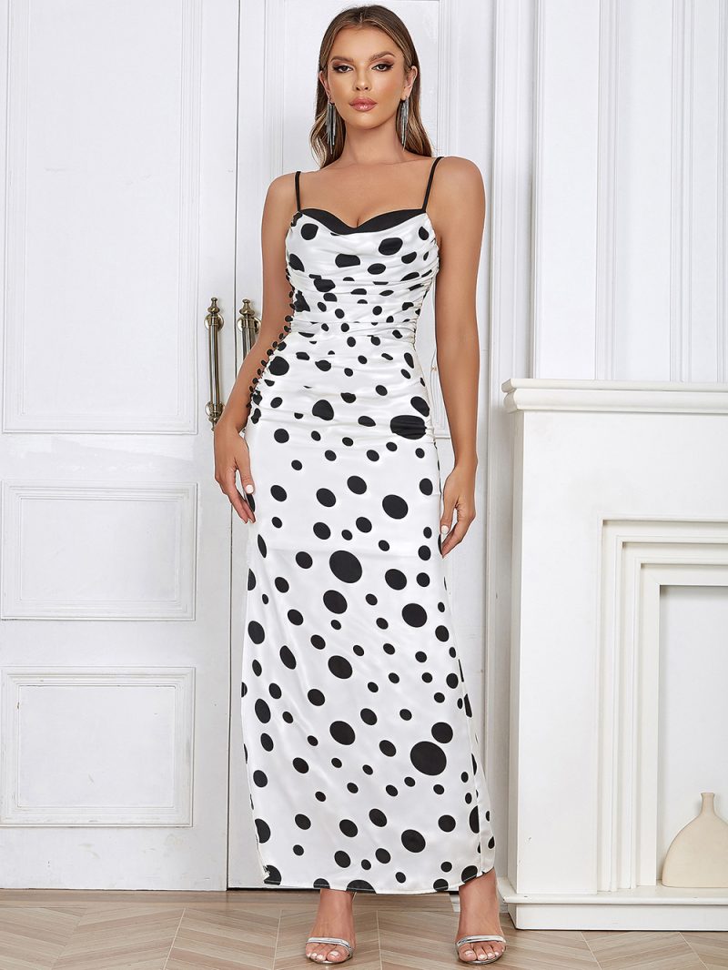 Trendy Pleated Sling Maxi Dress for Summer Women - Image 3