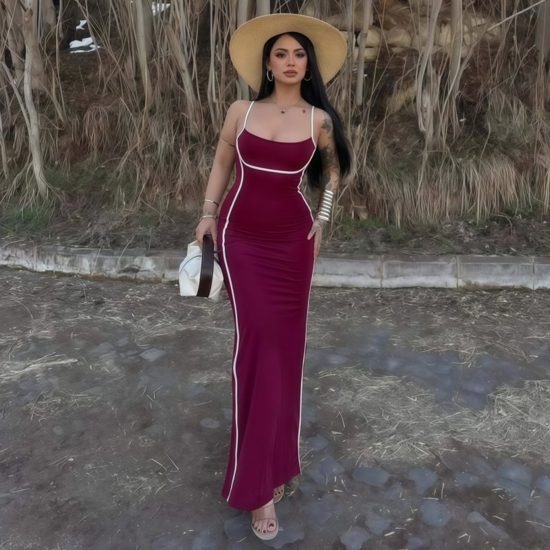 Trendy Summer Sling Skinny Sheath Dress for Women - Image 3