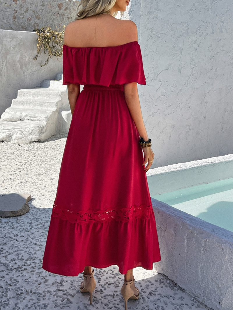 Vacation Off-Shoulder Waist Dress for Spring Summer - Image 4