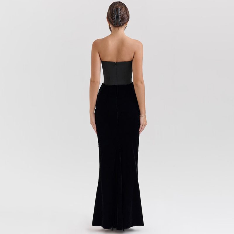 Elegant Tube Top Slim Fit Maxi Dress - Image 3