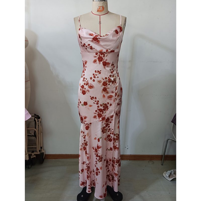 Women’s Printed Backless Dress for Summer Trips - Image 4