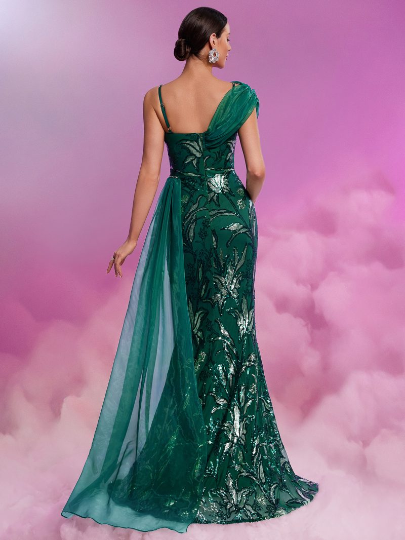 Women’s Sequin V-Neck Ribbon Cocktail Dress - Image 4