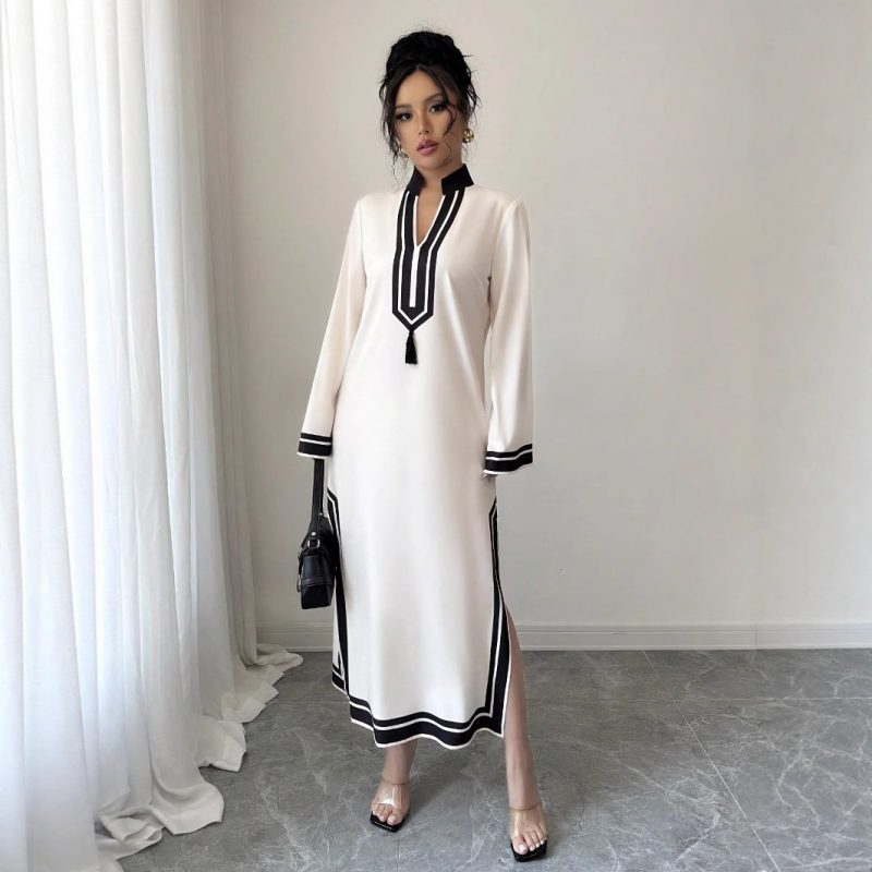 Casual Summer Vacation Long Sleeve Beach Dress Women - Image 3