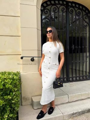 Women’s Slim Fit Knitted Short Sleeve Autumn Dress