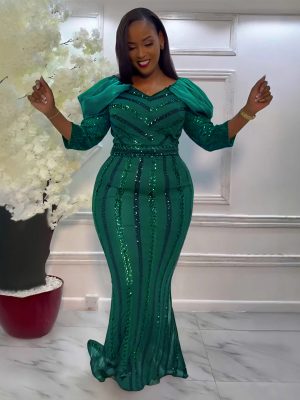 Sequined Sheath Stretch Slim Fit Evening Dress