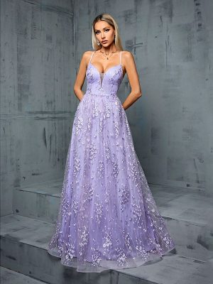Luxury Shimmering Powder Sequined Evening Dress Women