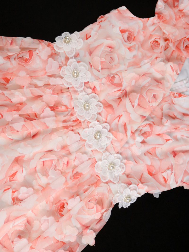 Elegant Women’s V-Neck Floral Flounce Cocktail Dress - Image 4