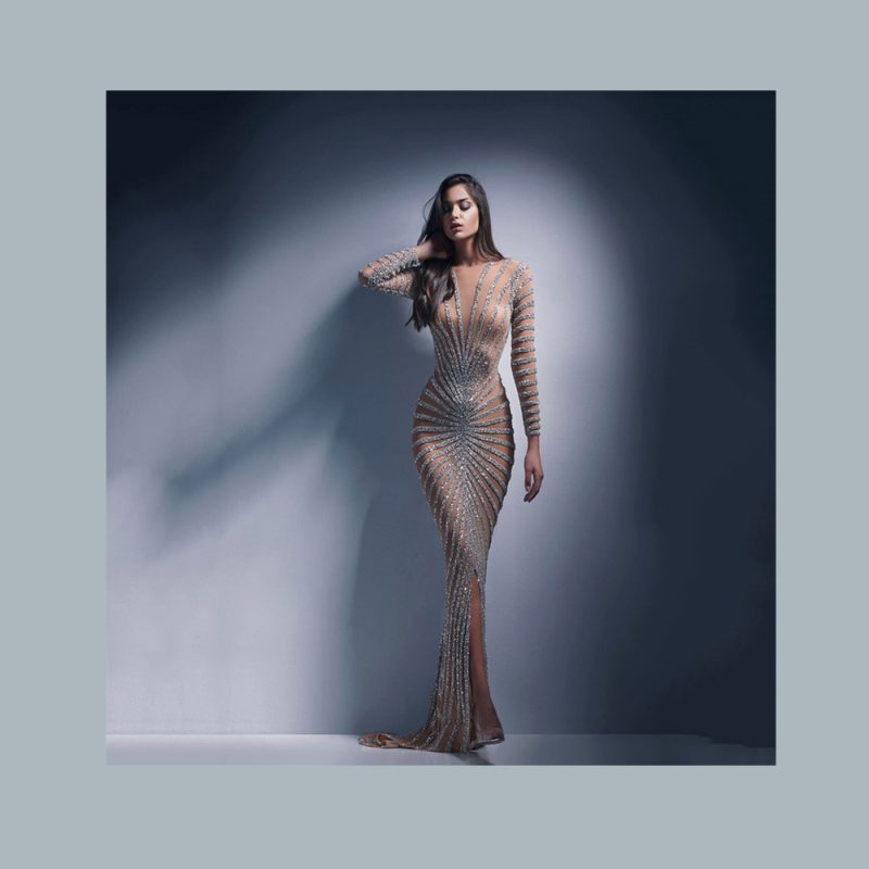 Chic Women’s Mesh Rhinestone Long Sleeve Maxi Dress - Image 4