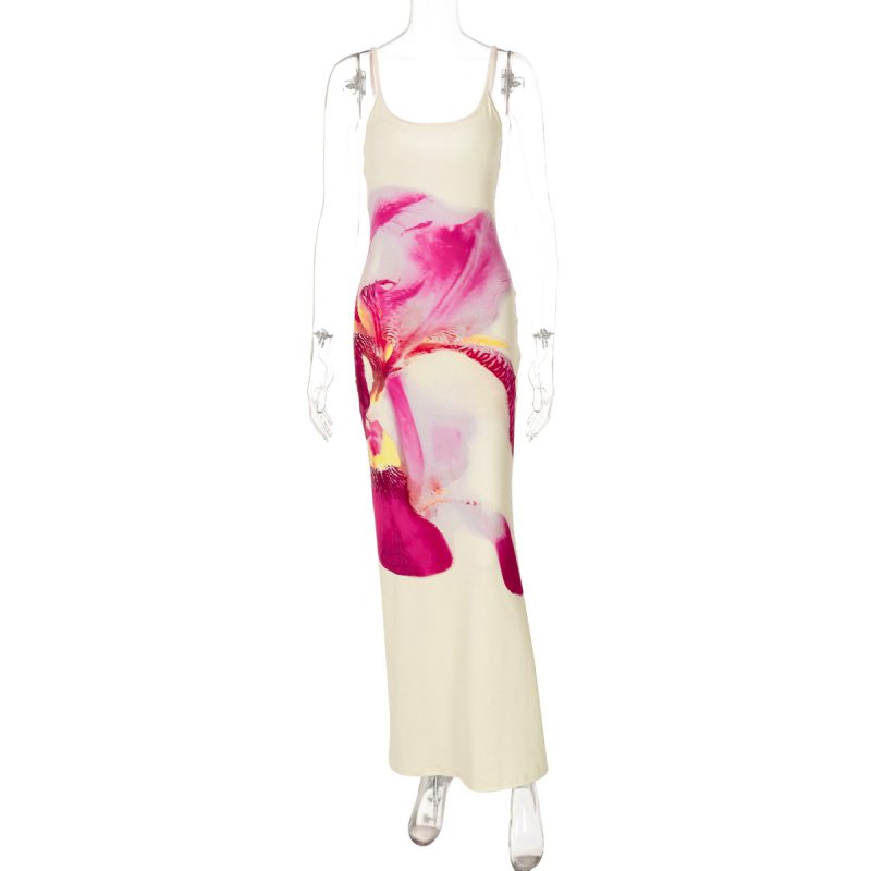 Women’s Summer Printed Sleeveless Sheath Sling Dress - Image 4