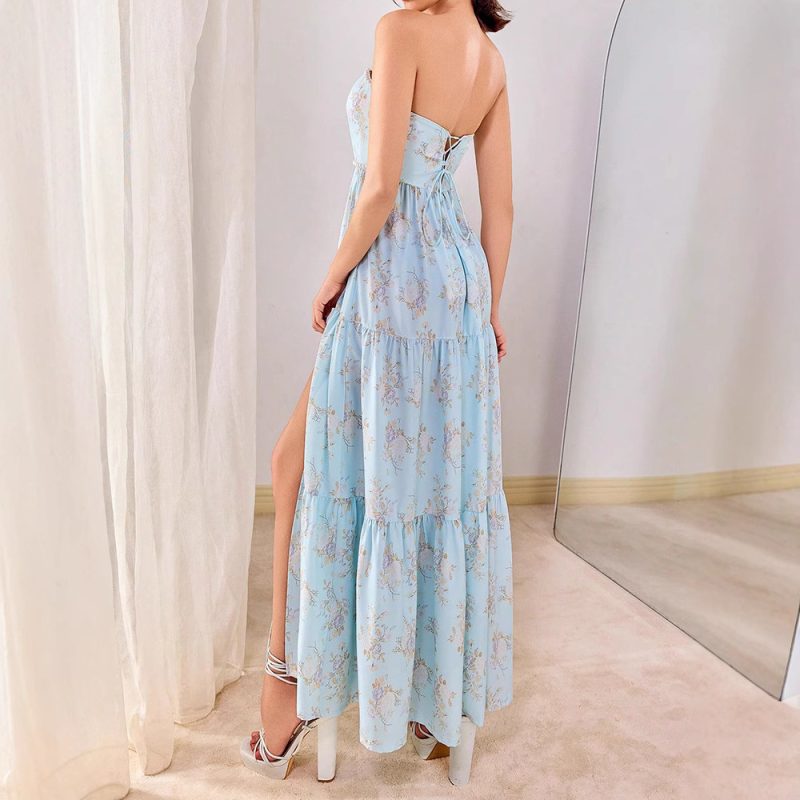 Women’s Casual Backless Tube Top Summer Dress - Image 3