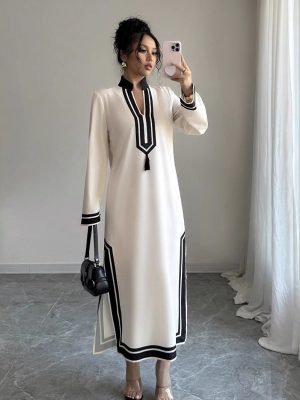 Casual Summer Vacation Long Sleeve Beach Dress Women