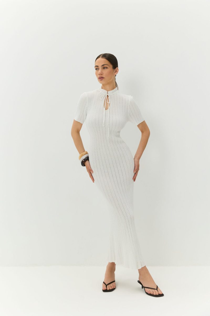 Women’s Summer Candy Color Slim Knit Dress - Image 3