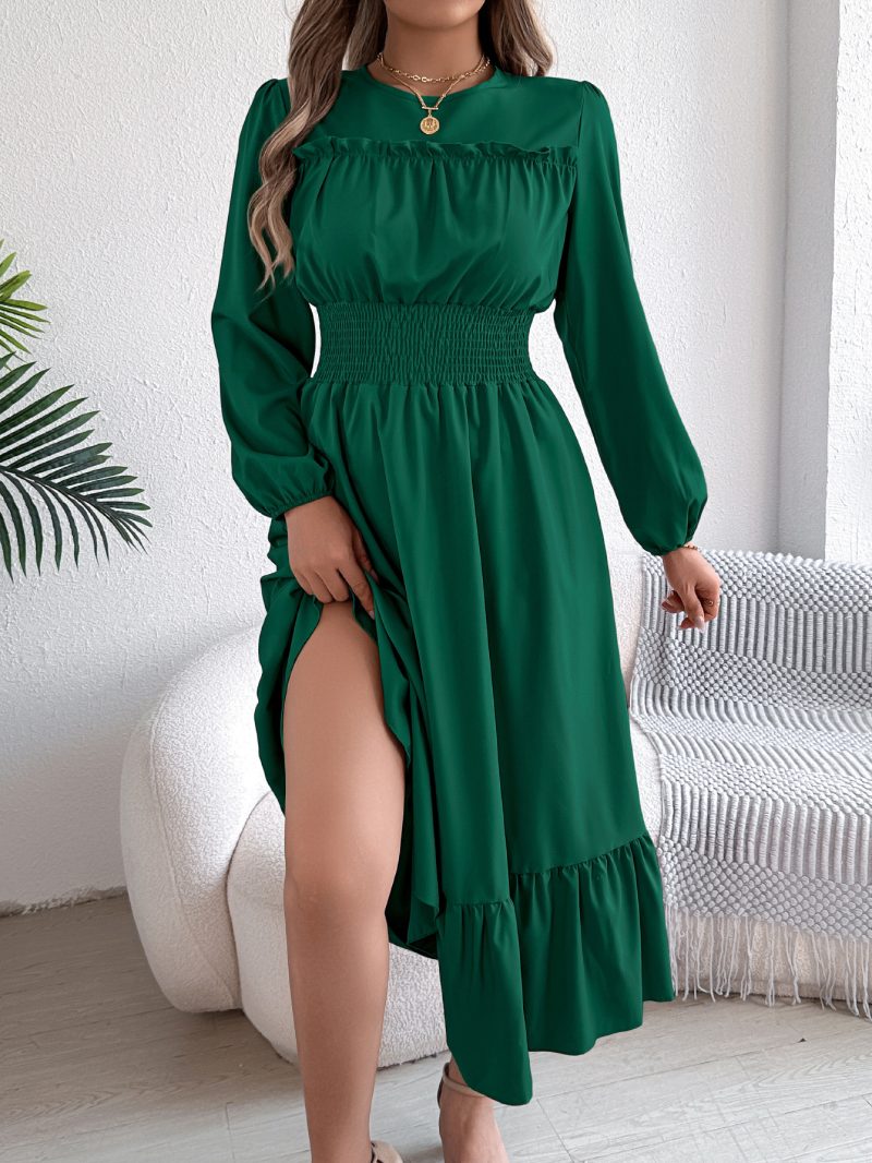 Women’s Autumn Winter Pleated Maxi Dress - Image 2