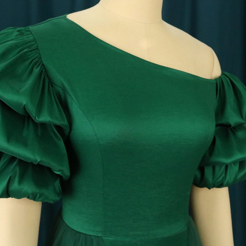 Elegant Women’s Oblique Shoulder Mesh Fishtail Party Dress - Image 2
