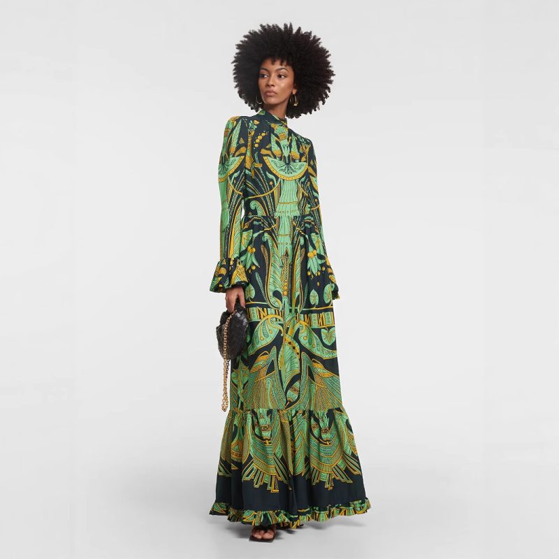 Trendy Elegant Waist Floral Print Maxi