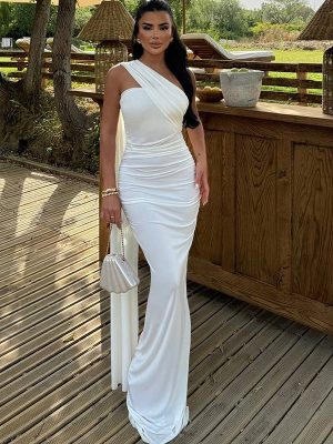 Solid Color Halter Backless Ribbon Split Maxi Dress