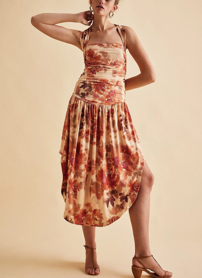 Women’s Vacation Cross Strap High-Low Dress - Image 2