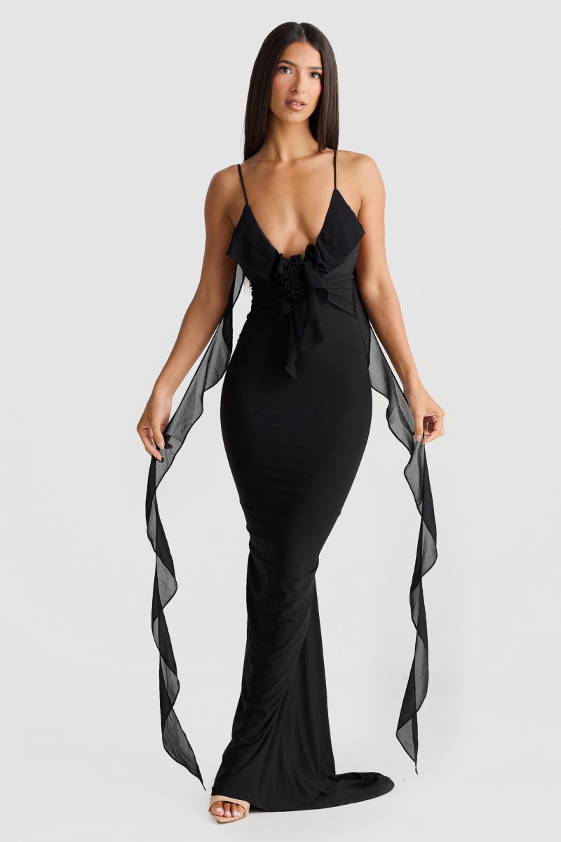 Women Summer V-Neck Backless Slim Fishtail Dress - Image 3
