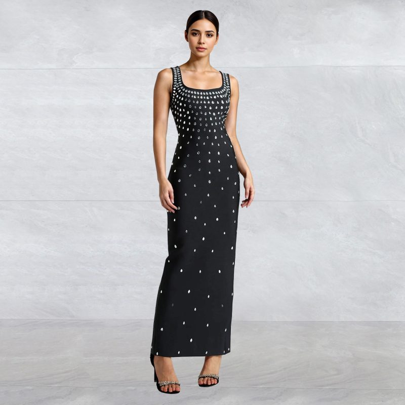 Women’s Sleeveless U-Collar Sheath Bodycon Party Dress