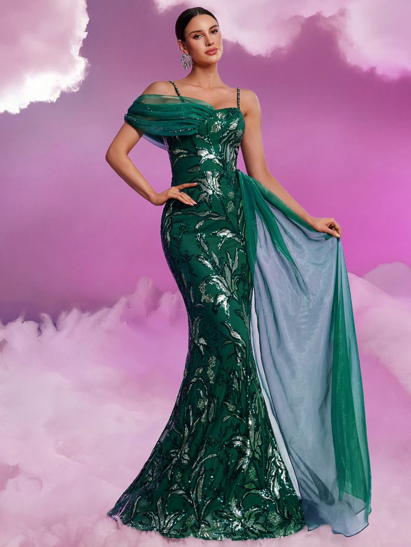 Women’s Sequin V-Neck Ribbon Cocktail Dress - Image 3