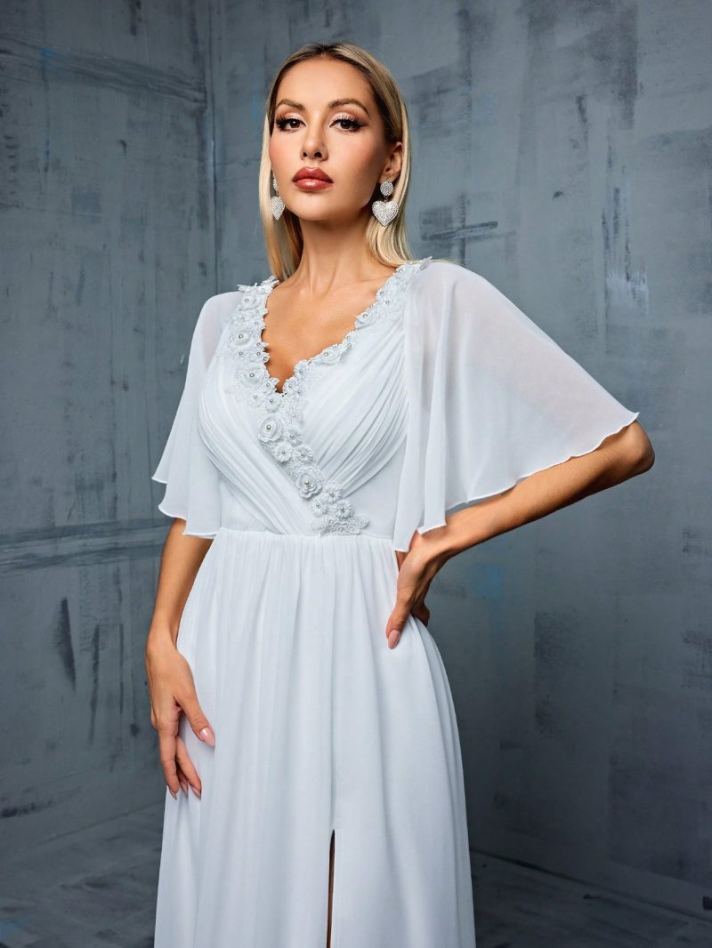 V-Neck Half Sleeve Slim Fit Cocktail Dress - Image 3
