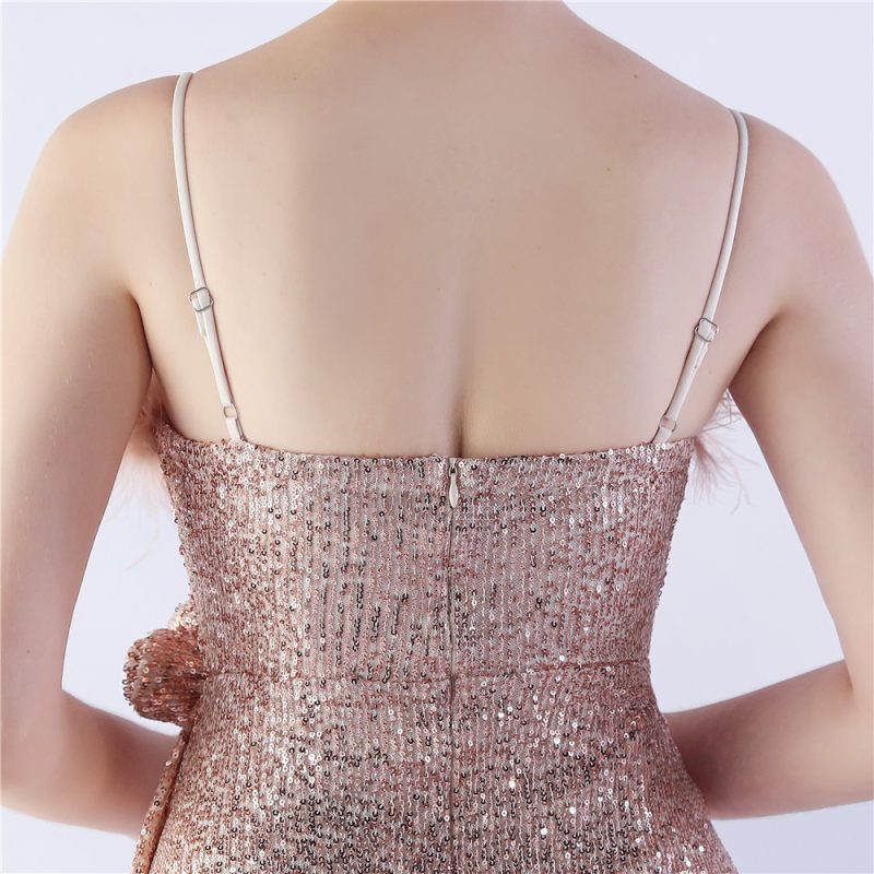 Women’s Ostrich Feather Floral High-End Evening Dress - Image 2