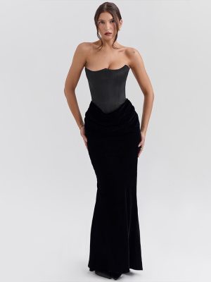 Elegant Tube Top Slim Fit Maxi Dress