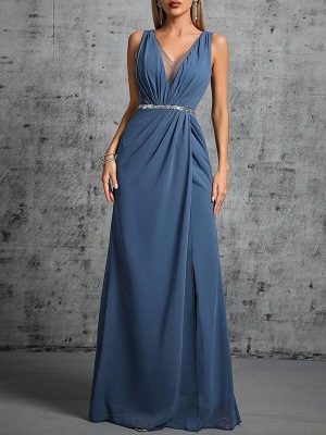 Women’s Elegant Backless Fishtail Evening Dress