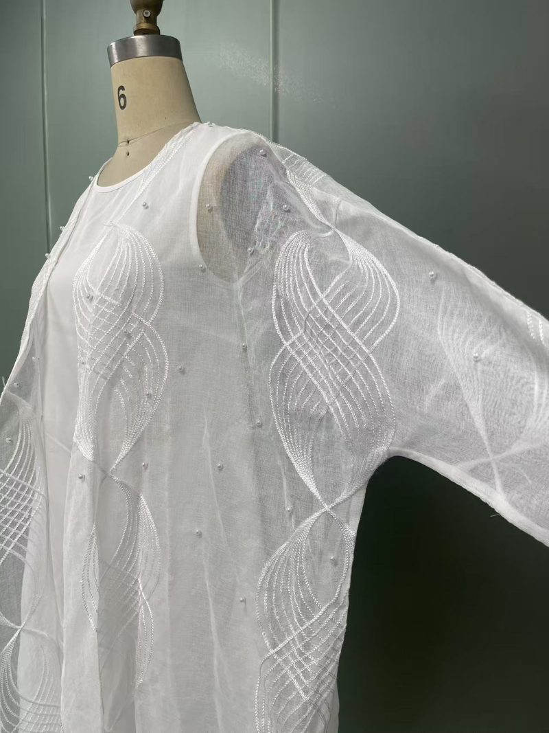 Women’s Stylish Two-Piece Beaded Robe Outfit for Summer - Image 4