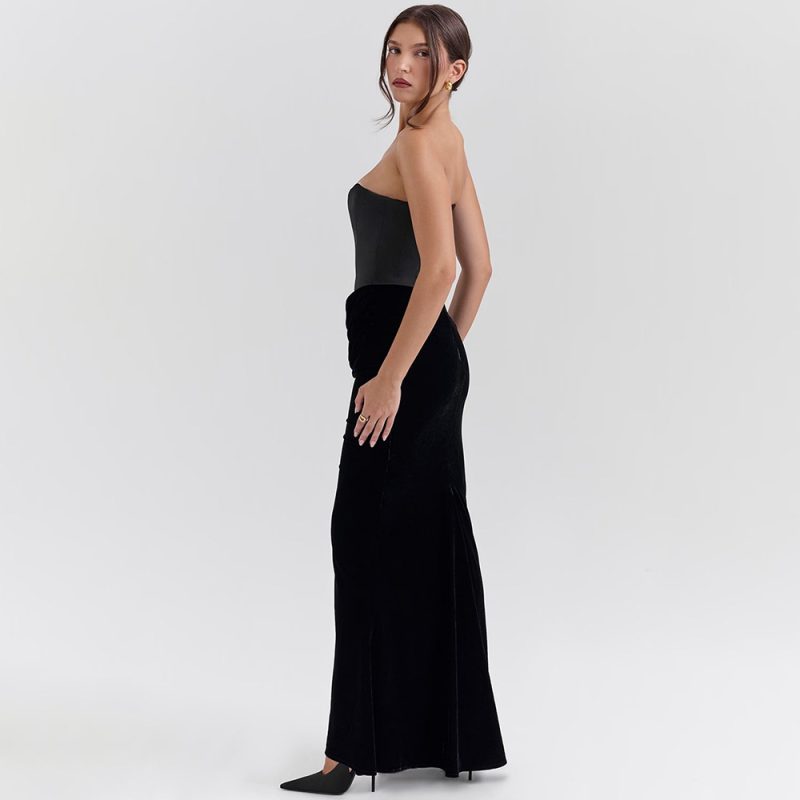 Elegant Tube Top Slim Fit Maxi Dress - Image 2