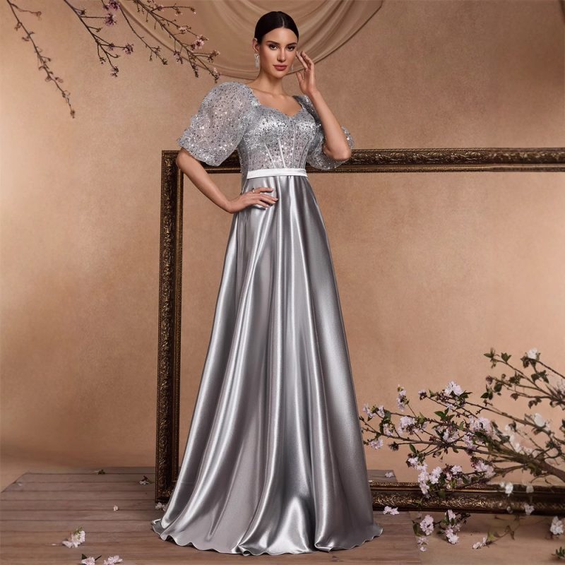 Women’s Sequin U-Neck Corset Cocktail Dress - Image 3