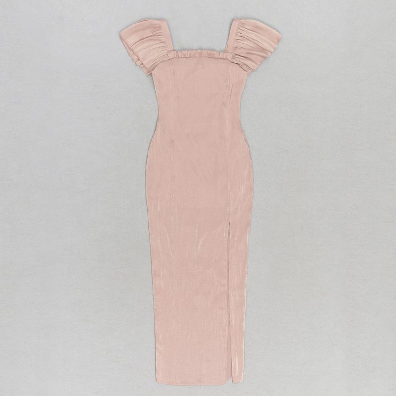 Summer Mercerized Side Slit Party Dinner Dress - Image 3