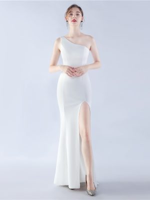 Stylish Women’s Satin Cocktail Simple Evening Dress