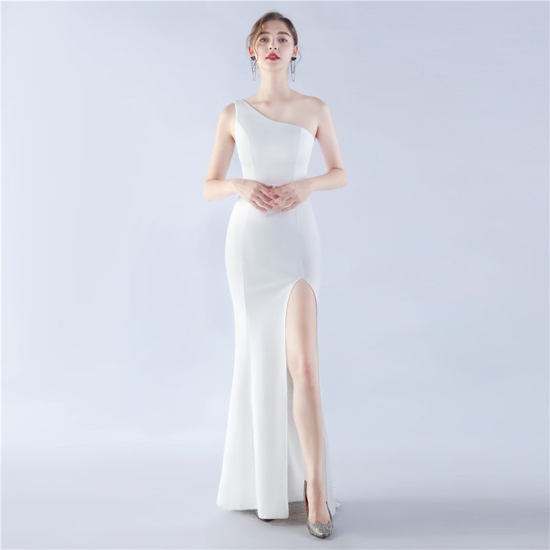 Stylish Women’s Satin Cocktail Simple Evening Dress